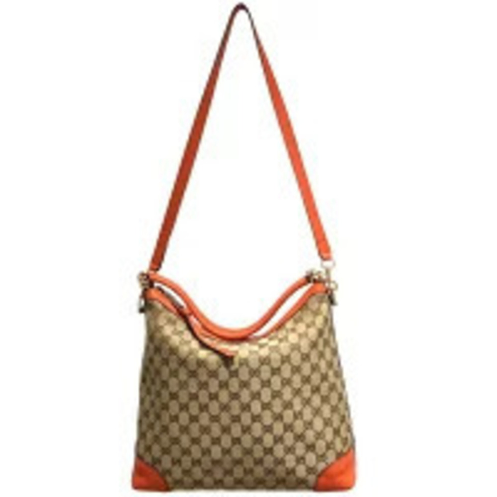Gucci Shoulder Orange Crossbody GG Handbag Bag Canvas Beige - Picture 6 of 13
